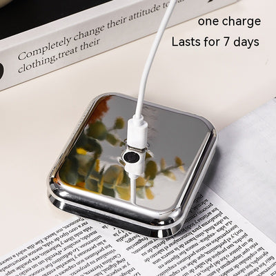 Led Make-up Mirror Electrodeless Dimming Double-sided Foldable HD Handheld Portable Mirror